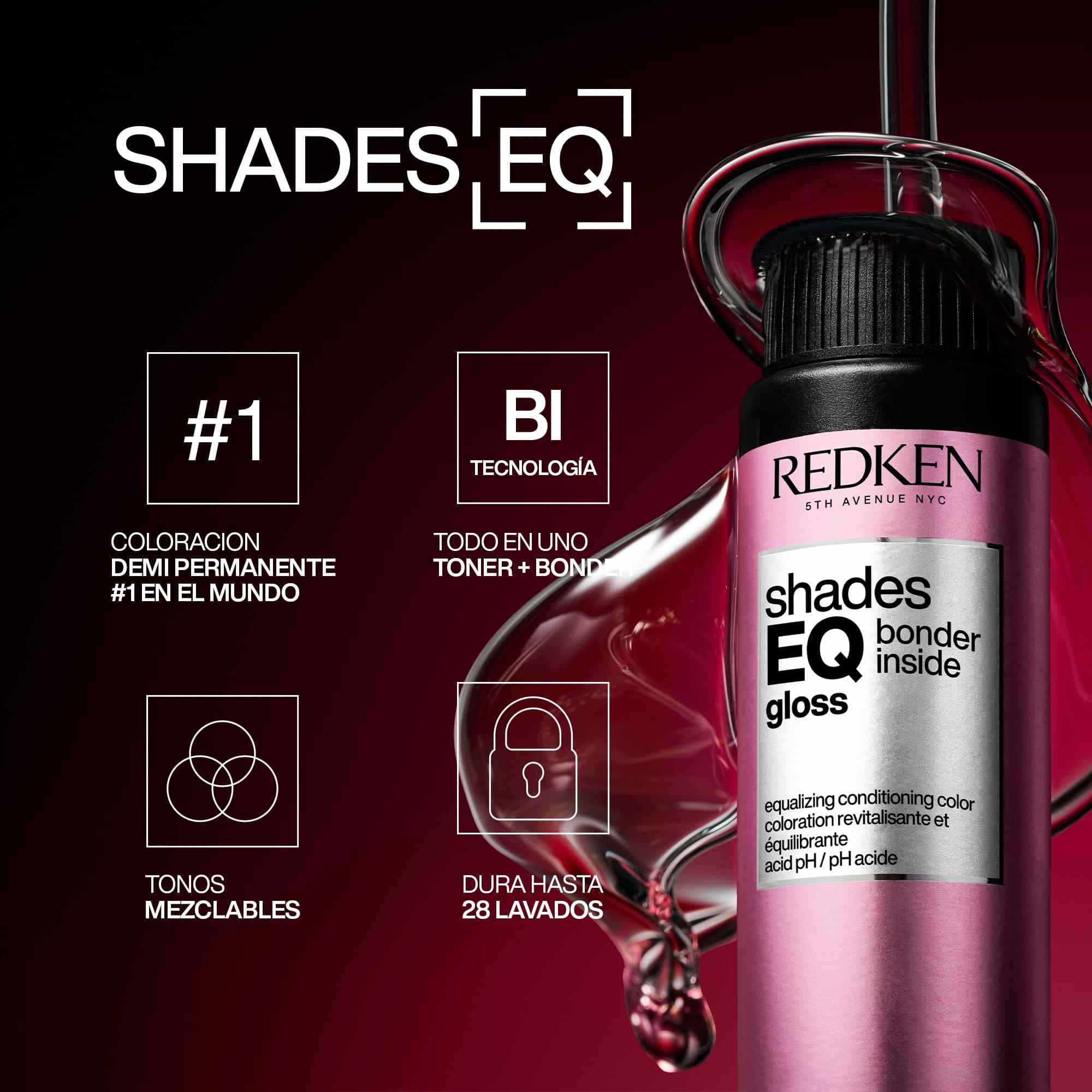 Shades EQ Gloss para un cabello rojo intenso